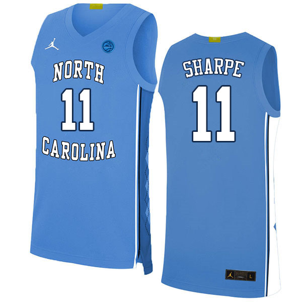 Men #11 Day'Ron Sharpe North Carolina Tar Heels College Basketball Jerseys Sale-Blue - Click Image to Close